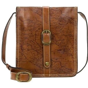 Patricia Nash Venezia Pouch Bag Signature Map Print Brown Leather NEW